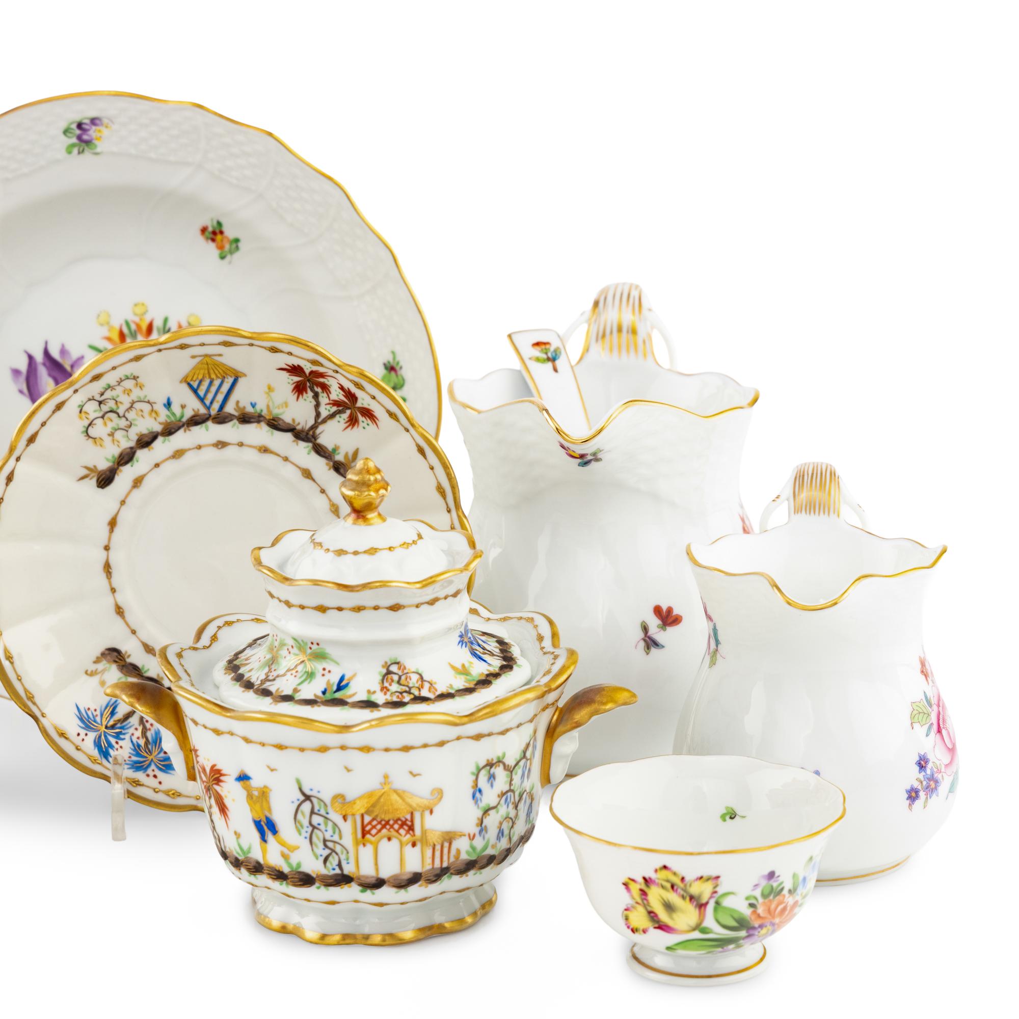 A Collection of Herend Porcelain Table Articles