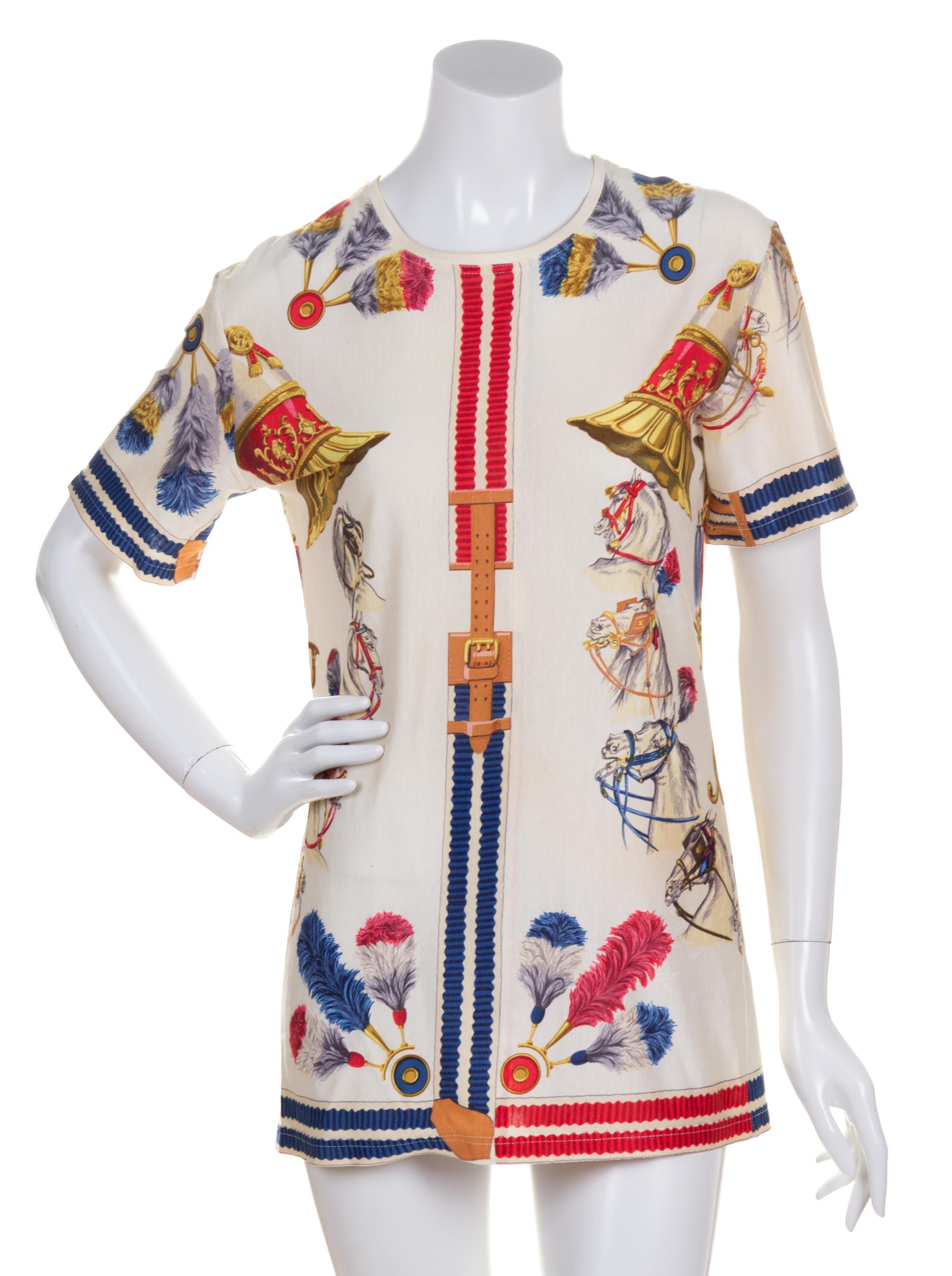 An Hermes Multicolor Cotton Tunic, Size 42.