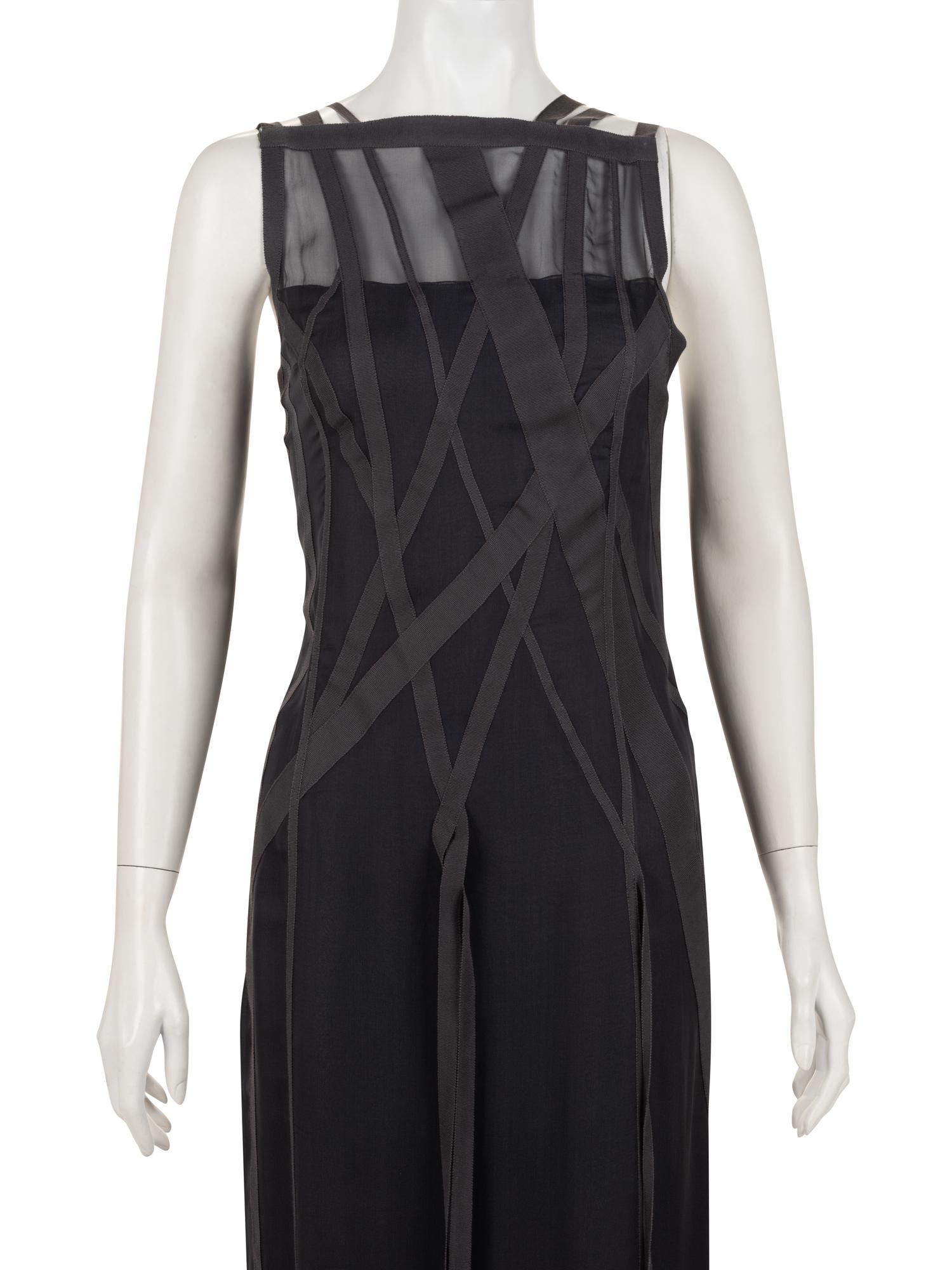 Chanel Silk Chiffon and Ribbon Evening Dress, Fall 2002