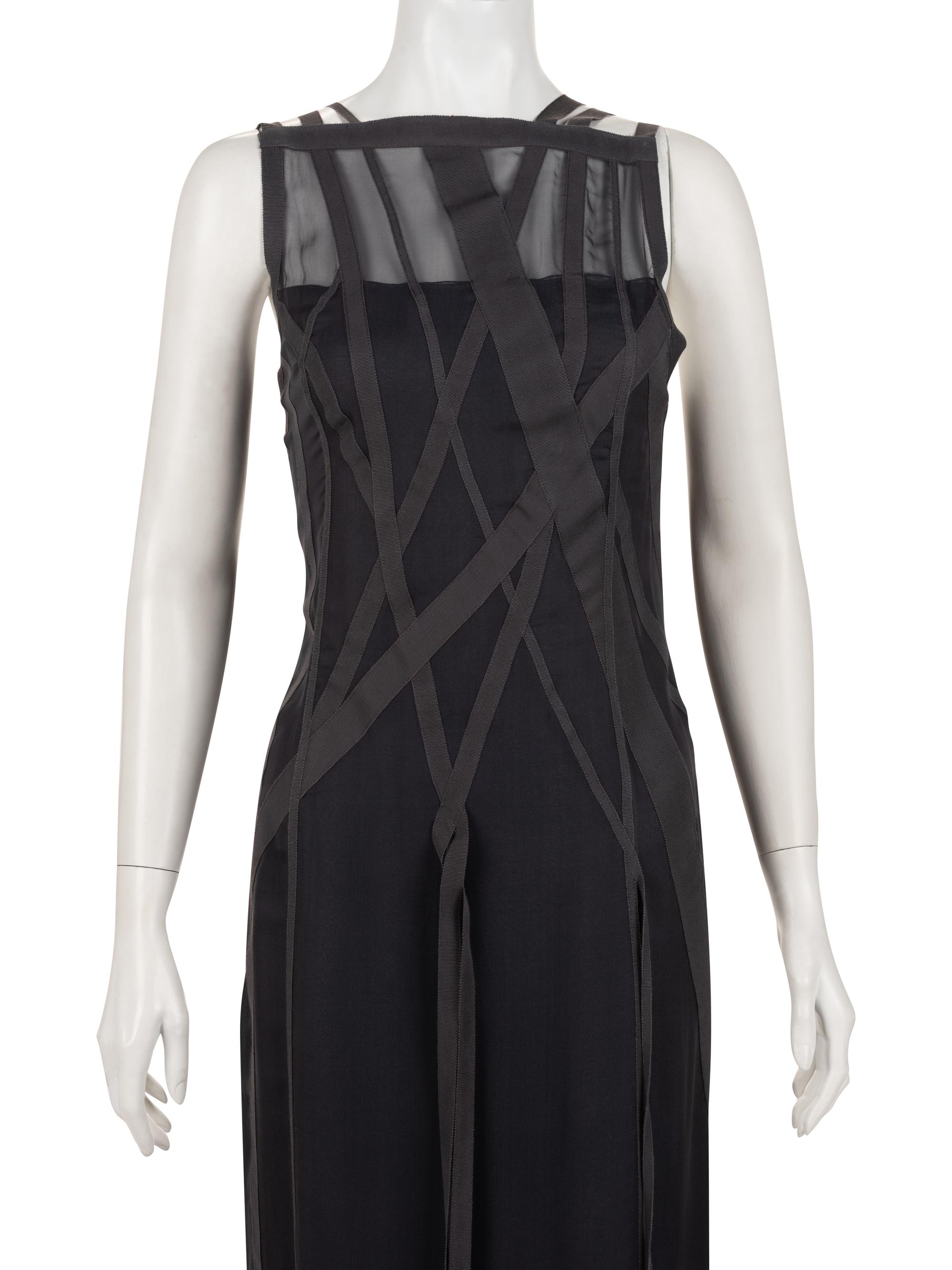 Chanel Silk Chiffon and Ribbon Evening Dress, Fall 2002