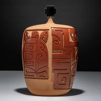 Carved Redware Pottery Vase February 1999