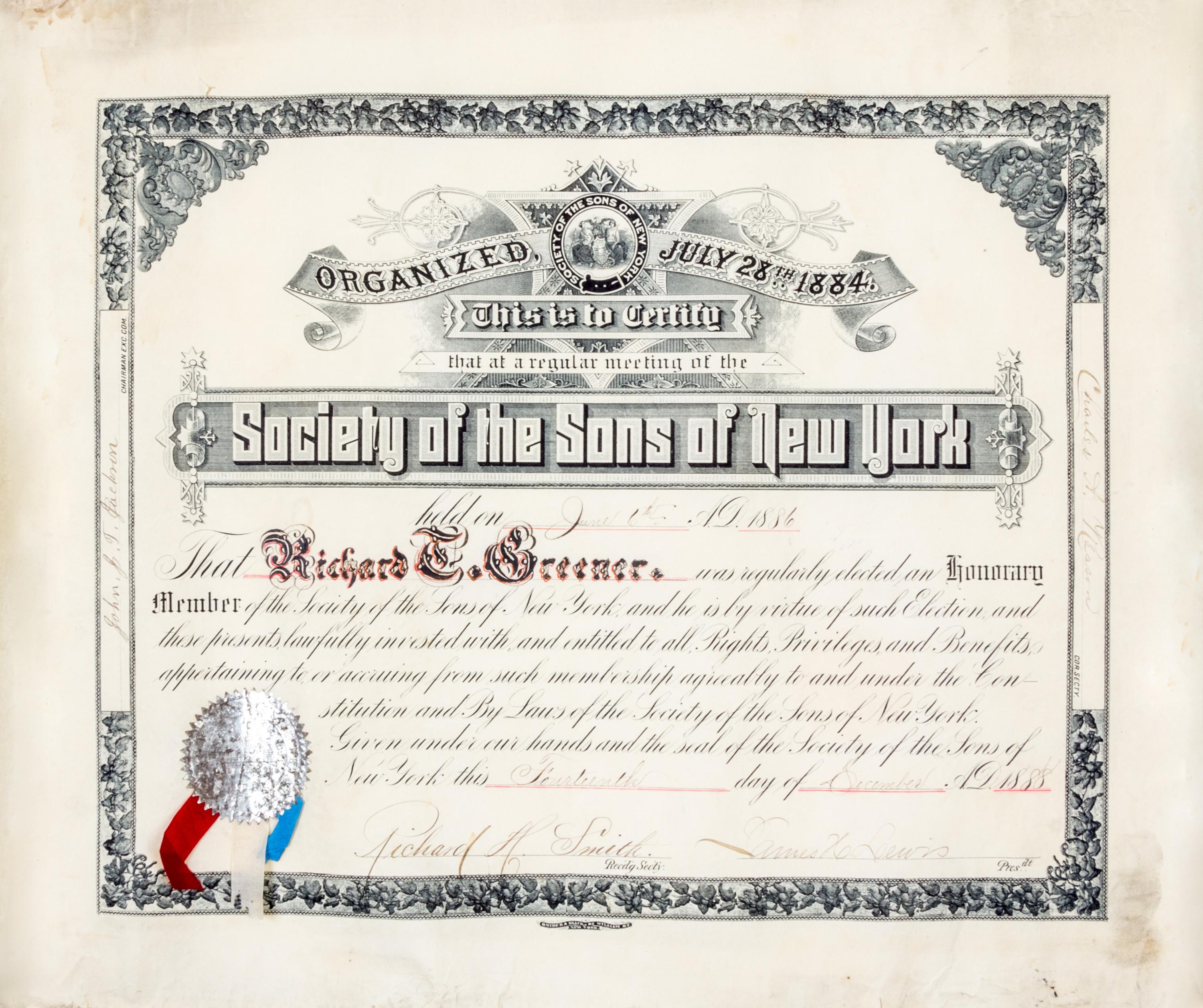(AFRICAN-AMERICANA) GREENER, RICHARD THEODORE. Archive of 5 documents and books re: first African-American graduate of Harvard