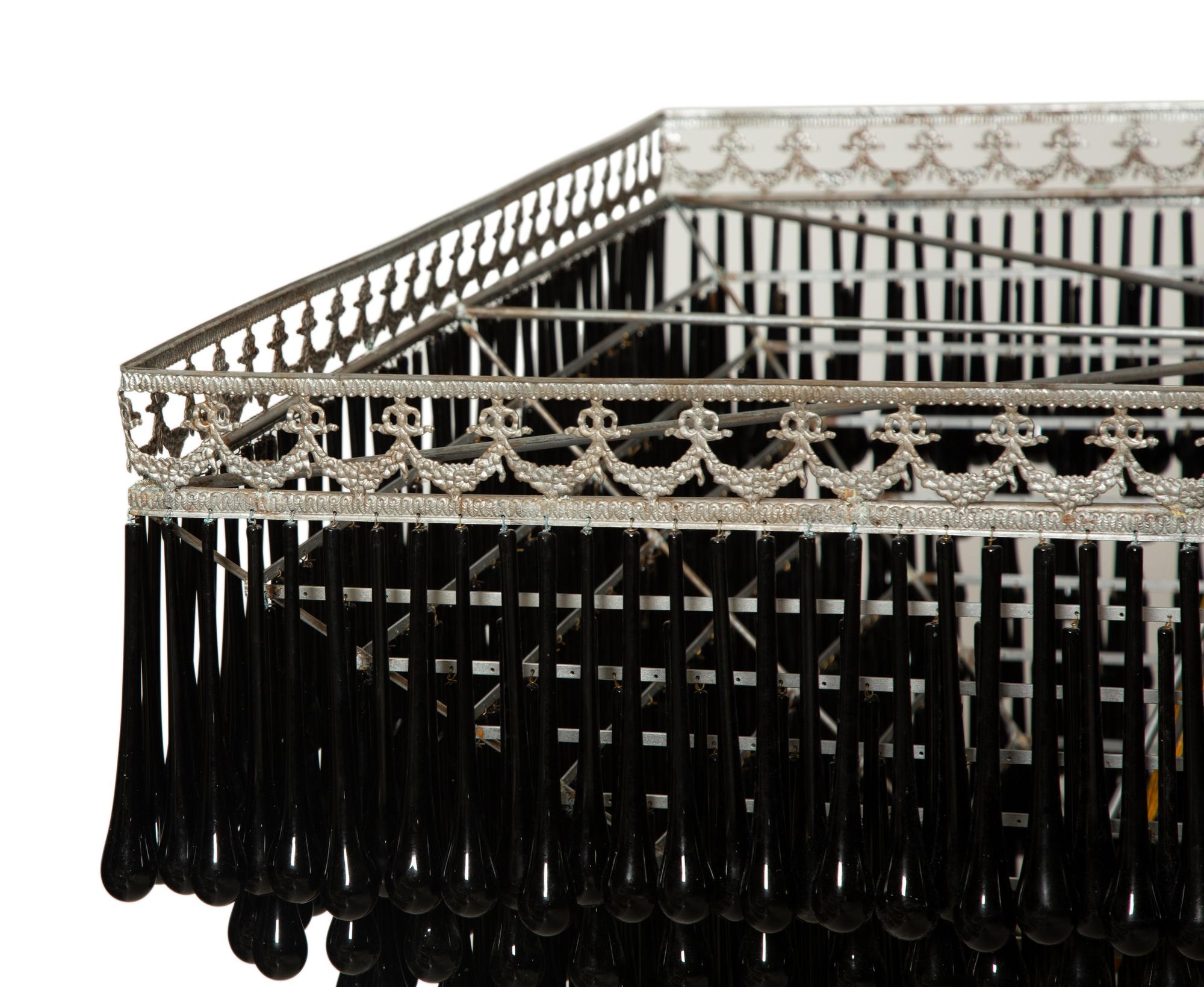 A Black Murano Glass Pyramid Chandelier