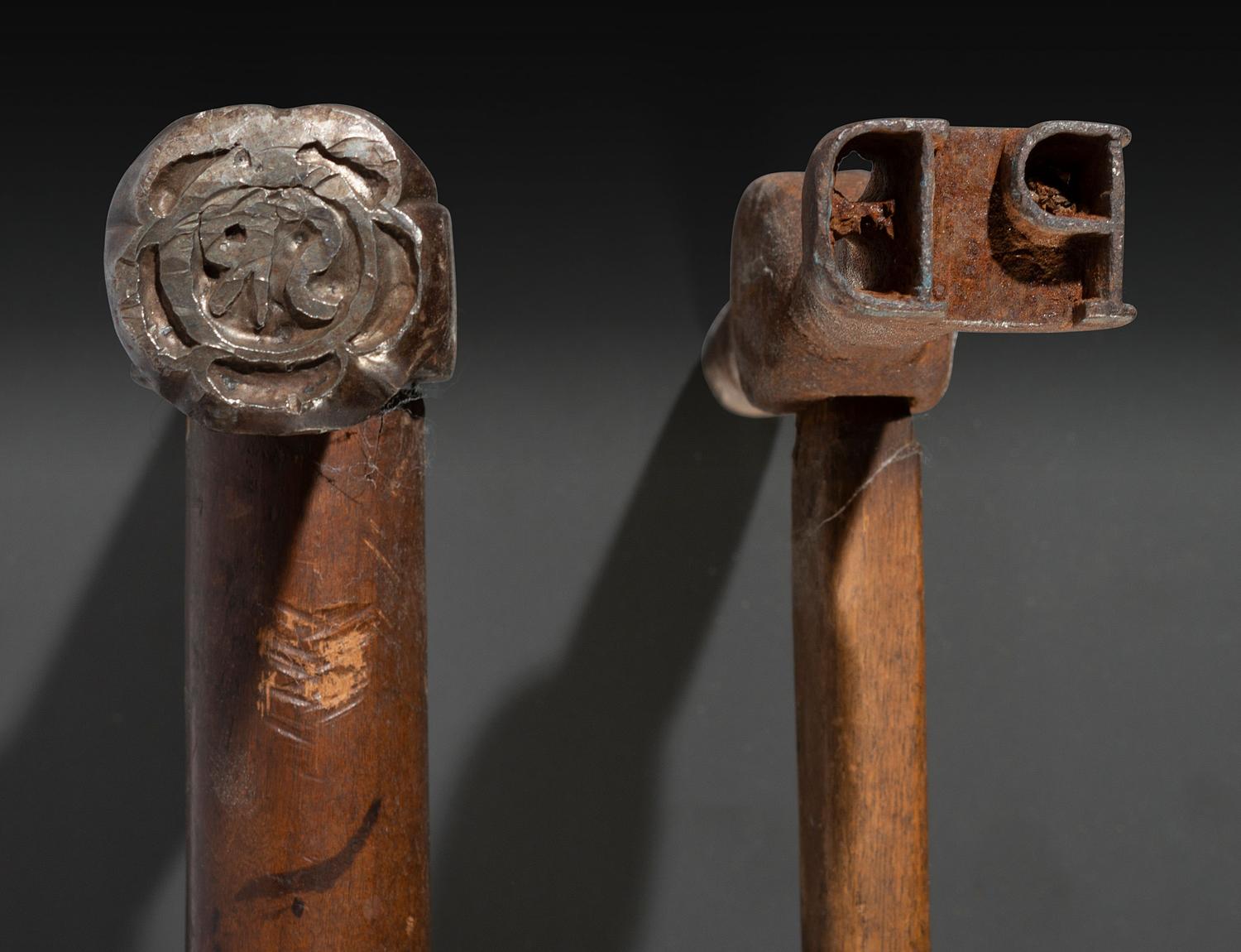 Ten Cast Iron Logging Stamps and Hammers