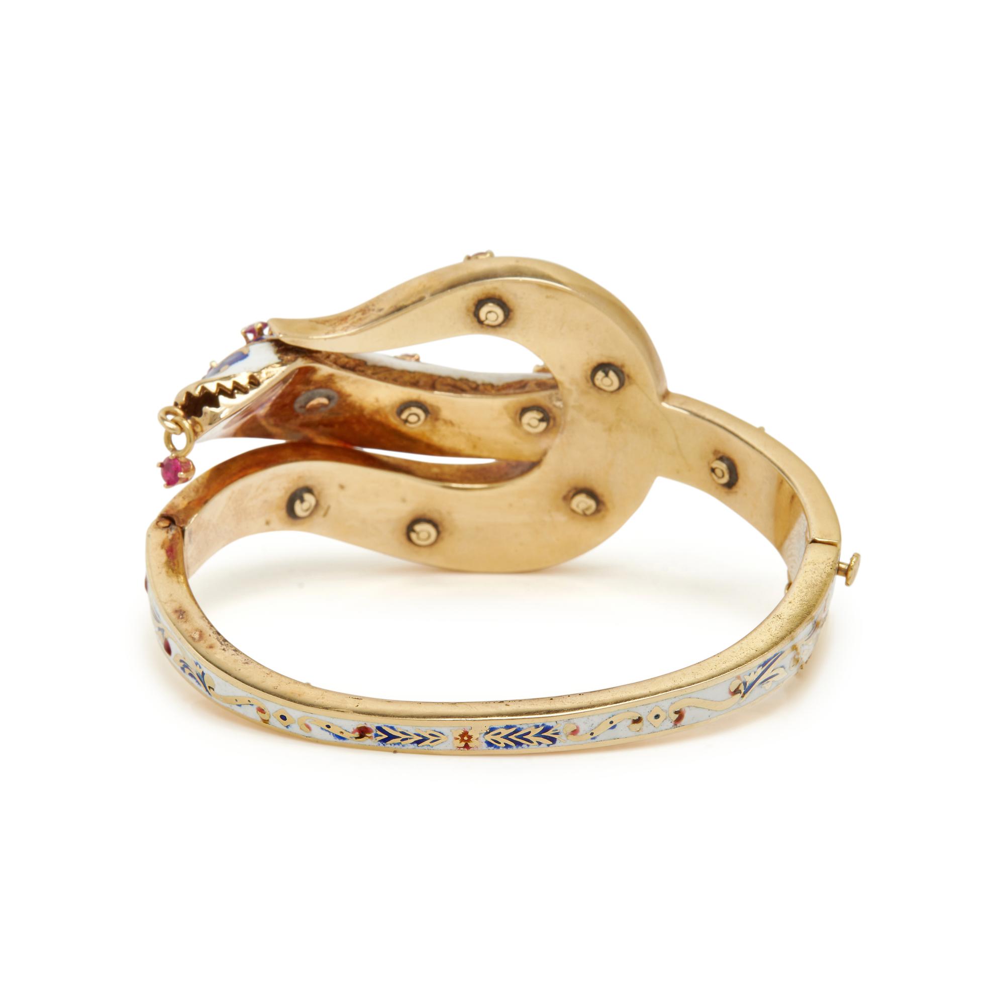 ENAMEL AND RUBY SNAKE BRACELET