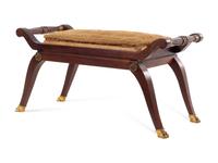 An Empire Style Parcel Gilt Mahogany Hall Bench