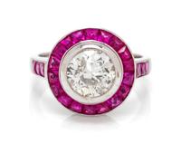 A White Gold, Diamond and Pink Sapphire Ring, 4.00 dwts.