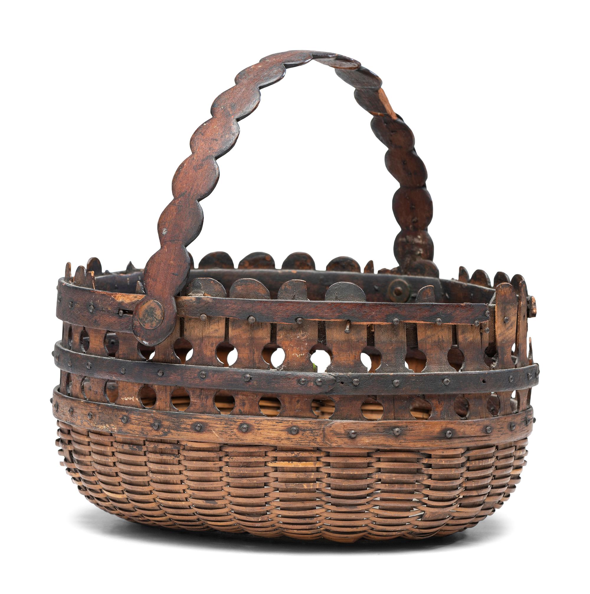 A Nantucket 'Double Lollipop' Woven Basket