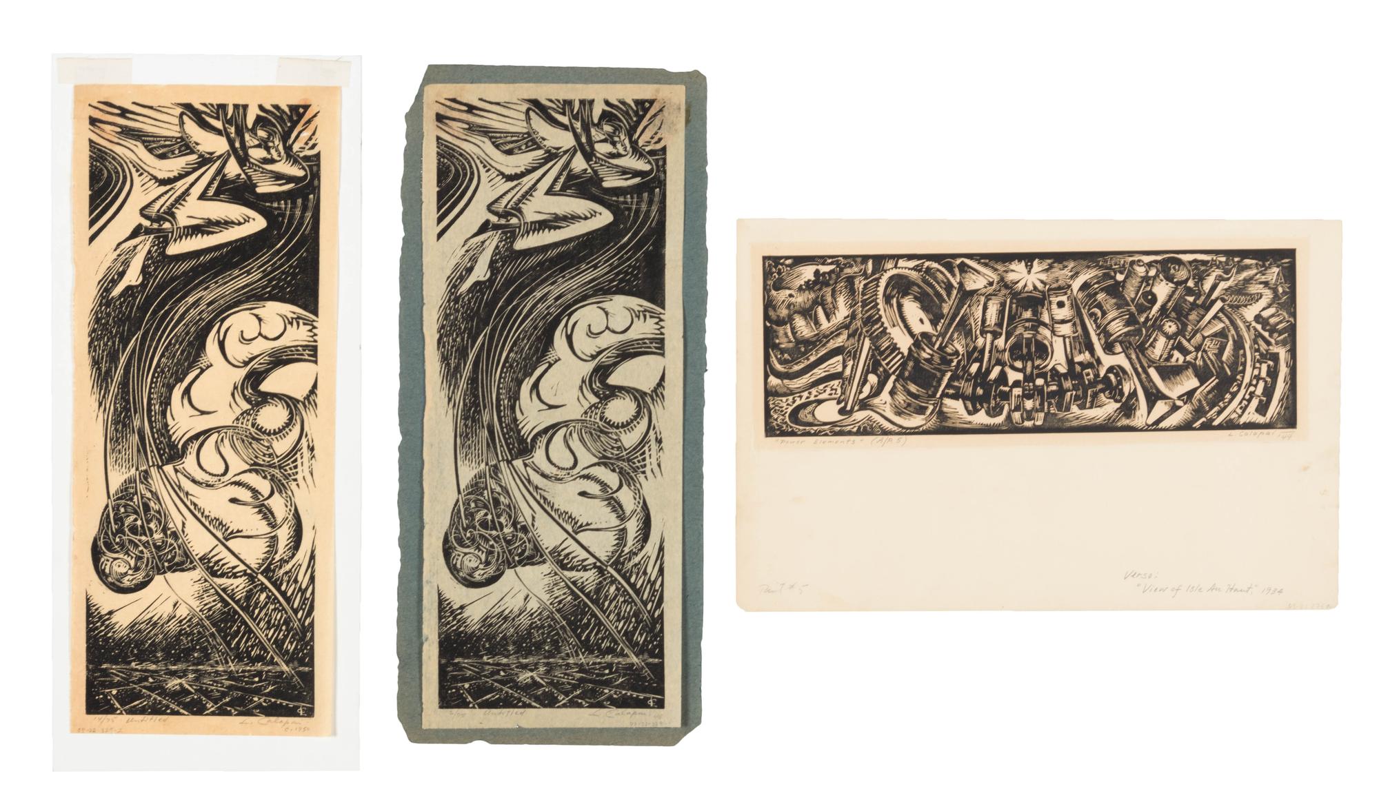 Power Elements , 1944, Untitled , 1948 and Untitled , 1948