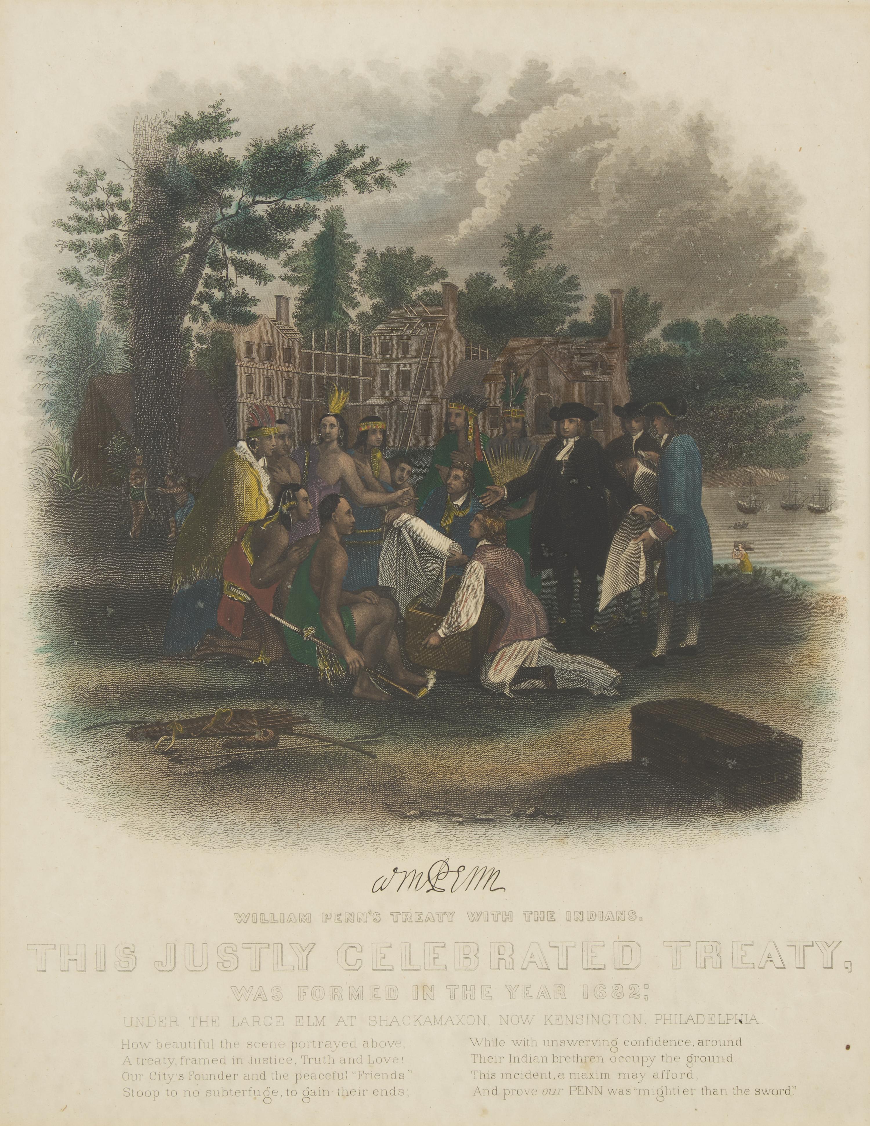 [Philadelphia] Group of 6 prints of William Penn's Treaty with the Indians...