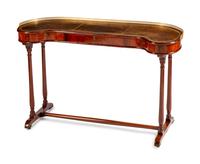 An English Brass-Mounted Mahogany Kidney-Shaped Reading Table — 19TH CENTURY