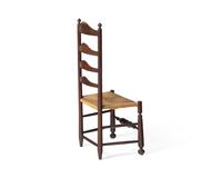 A Painted Ladderback Rush-Seat Side Chair