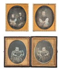 [EARLY PHOTOGRAPHY]. 5 pairs of images featuring the same subjects, mostly daguerreotypes.