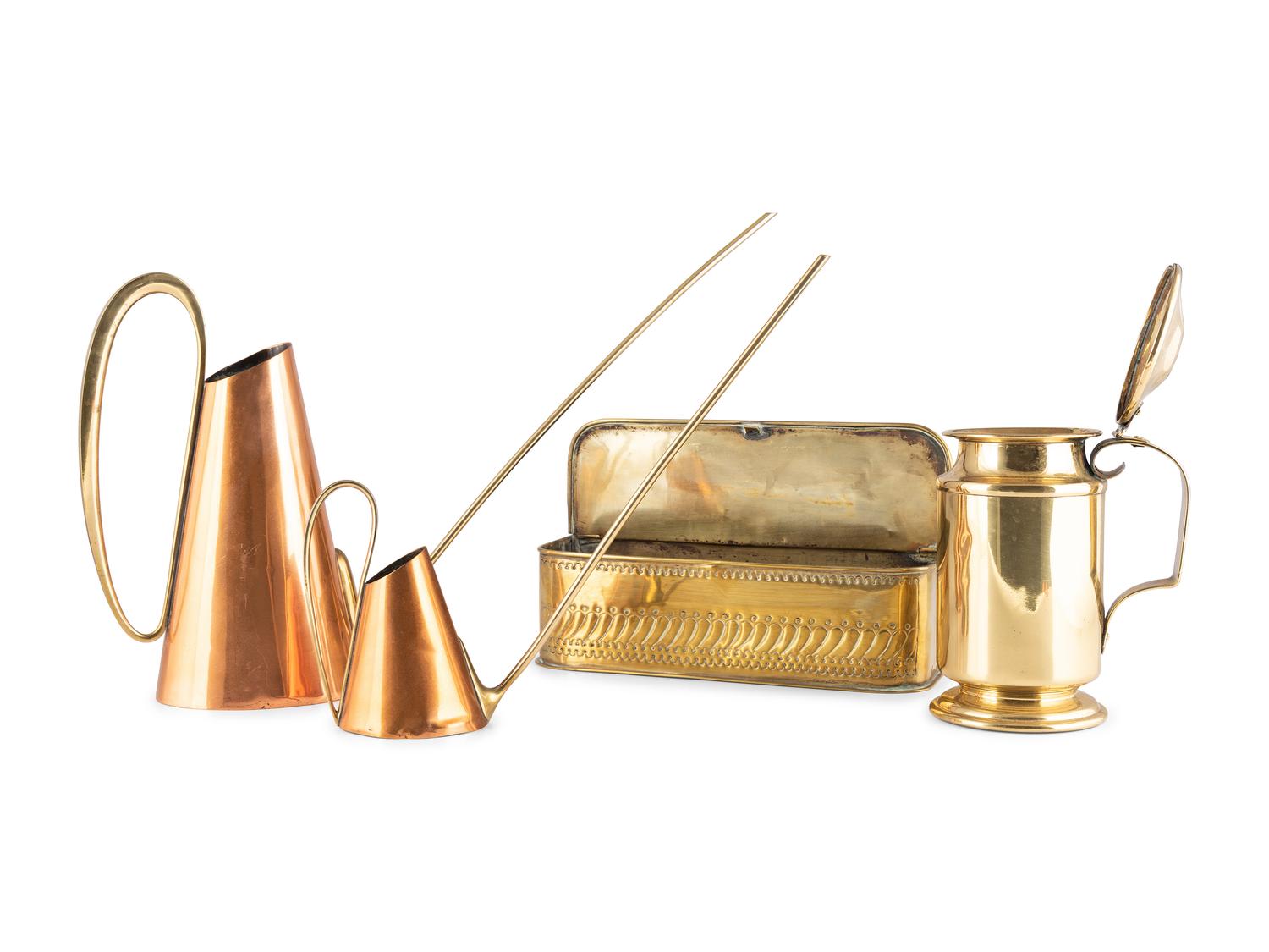 A Group of Brass and Copper Vessels