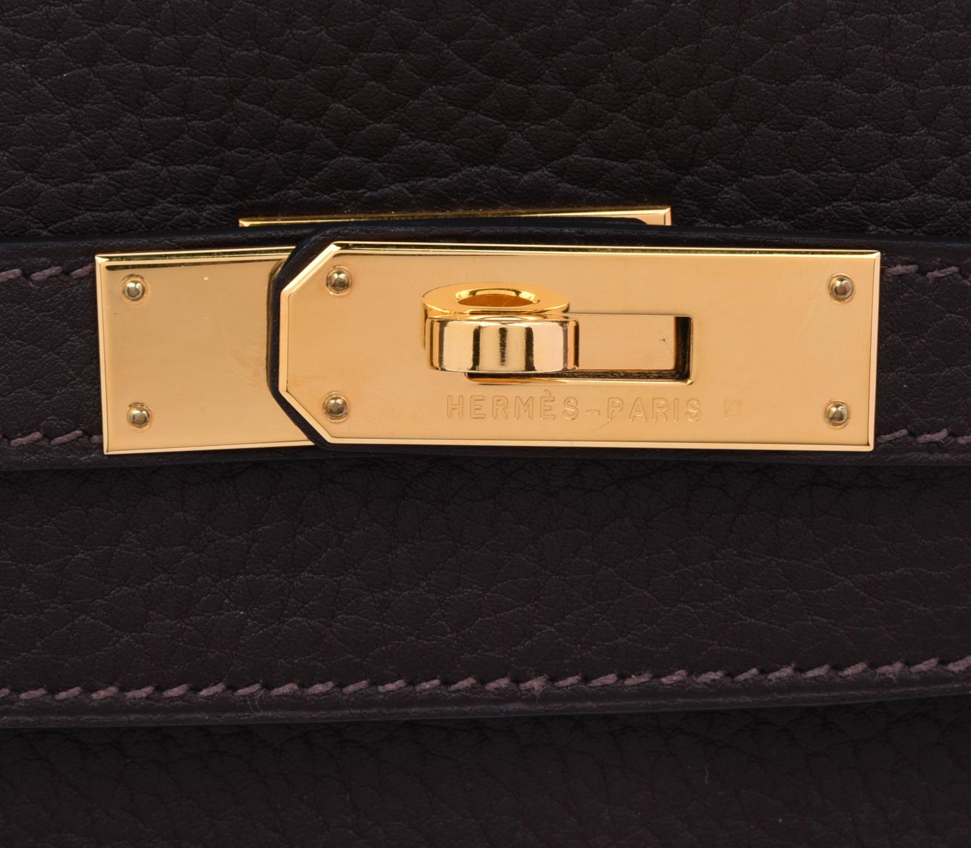 Hermès Kelly 32cm Dark Brown Togo Leather Handbag, 2007