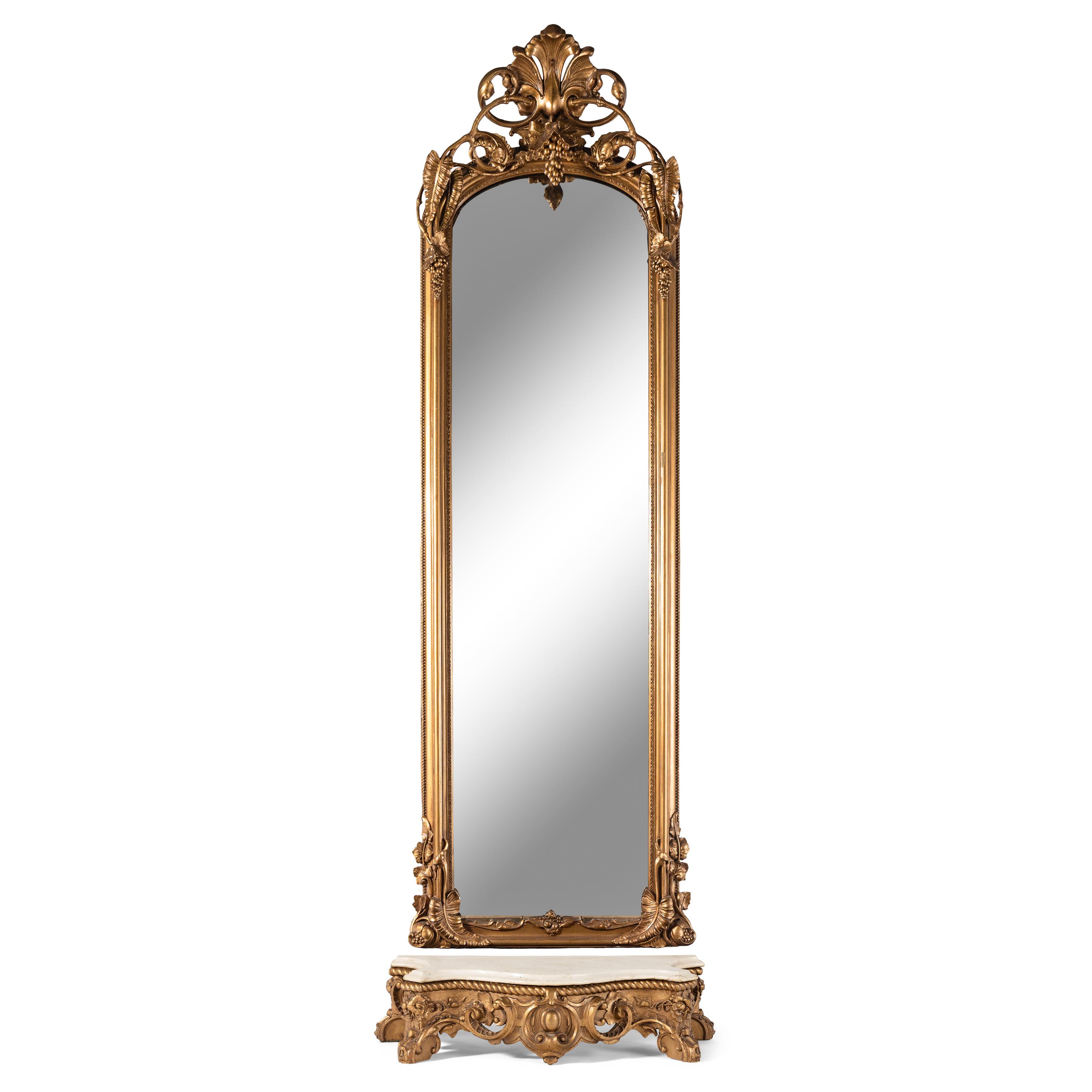 An American Giltwood Pier Mirror and Base