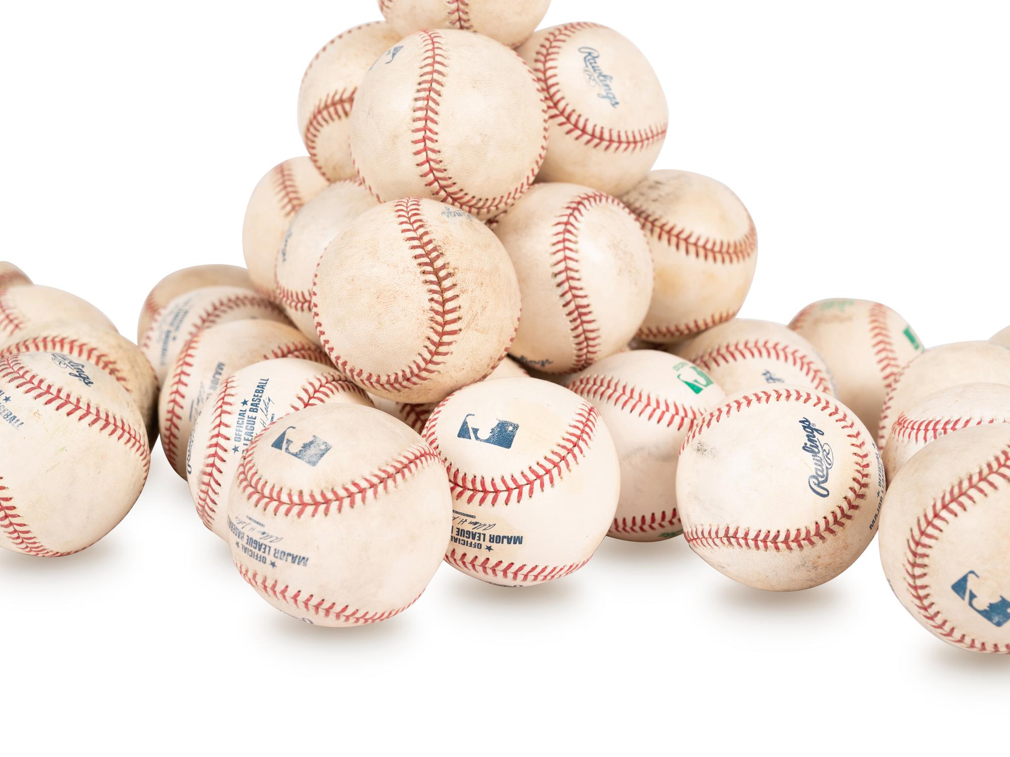 A Group of 40 Chicago Cubs Game / Practice Used Baseballs From Wrigley Field and Spring Training