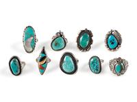 Navajo and Zuni Silver and Turquoise Rings