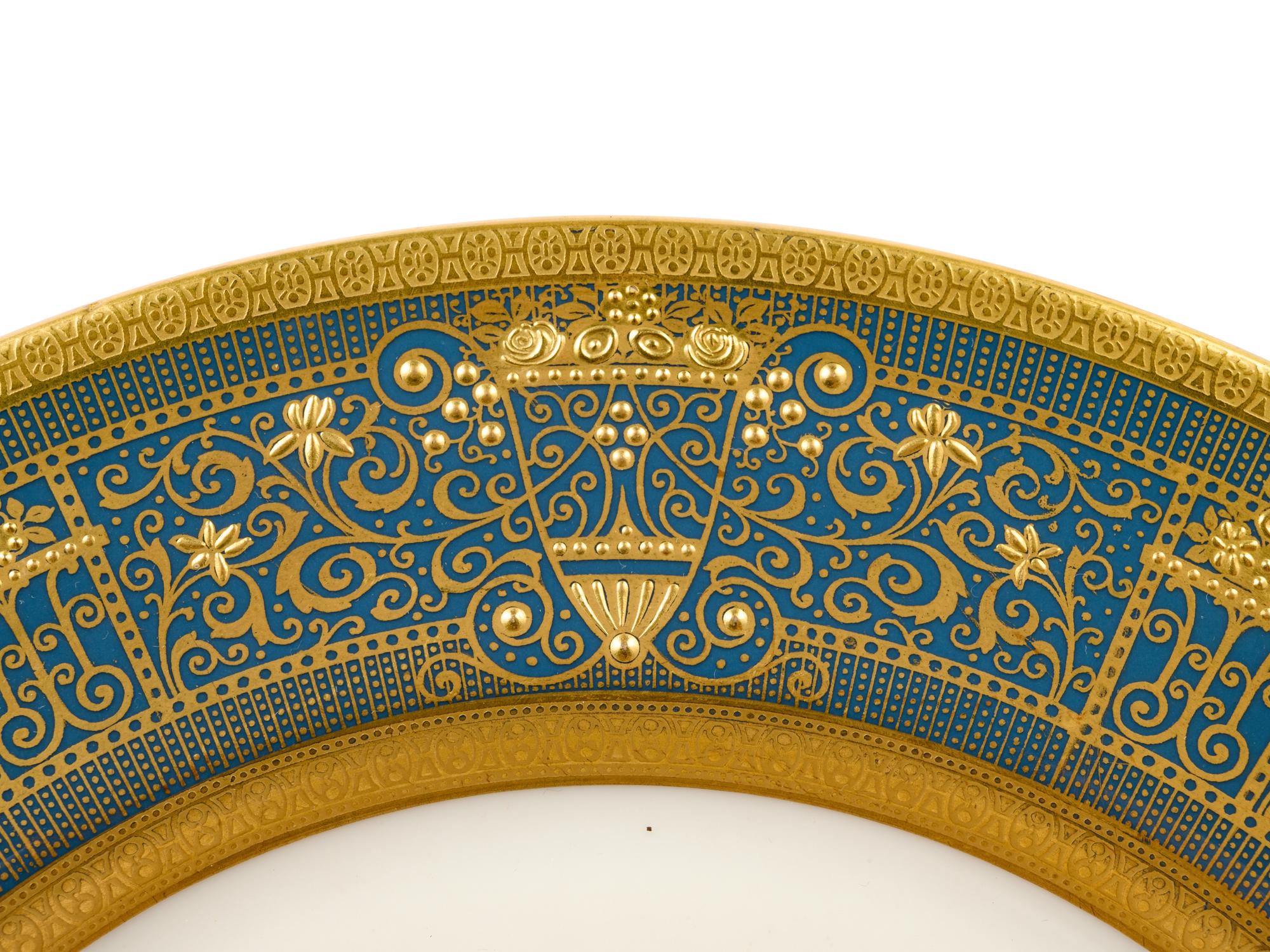 A Set of Twelve Lenox Parcel-Gilt Porcelain Plates