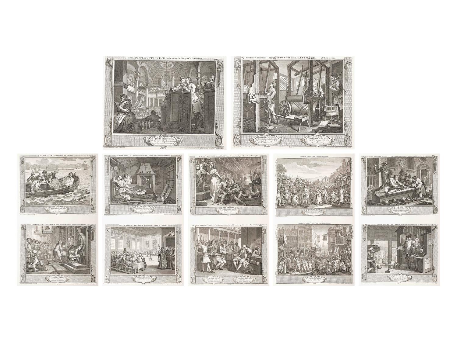 Industry and Idleness (the complete set of 12 prints)