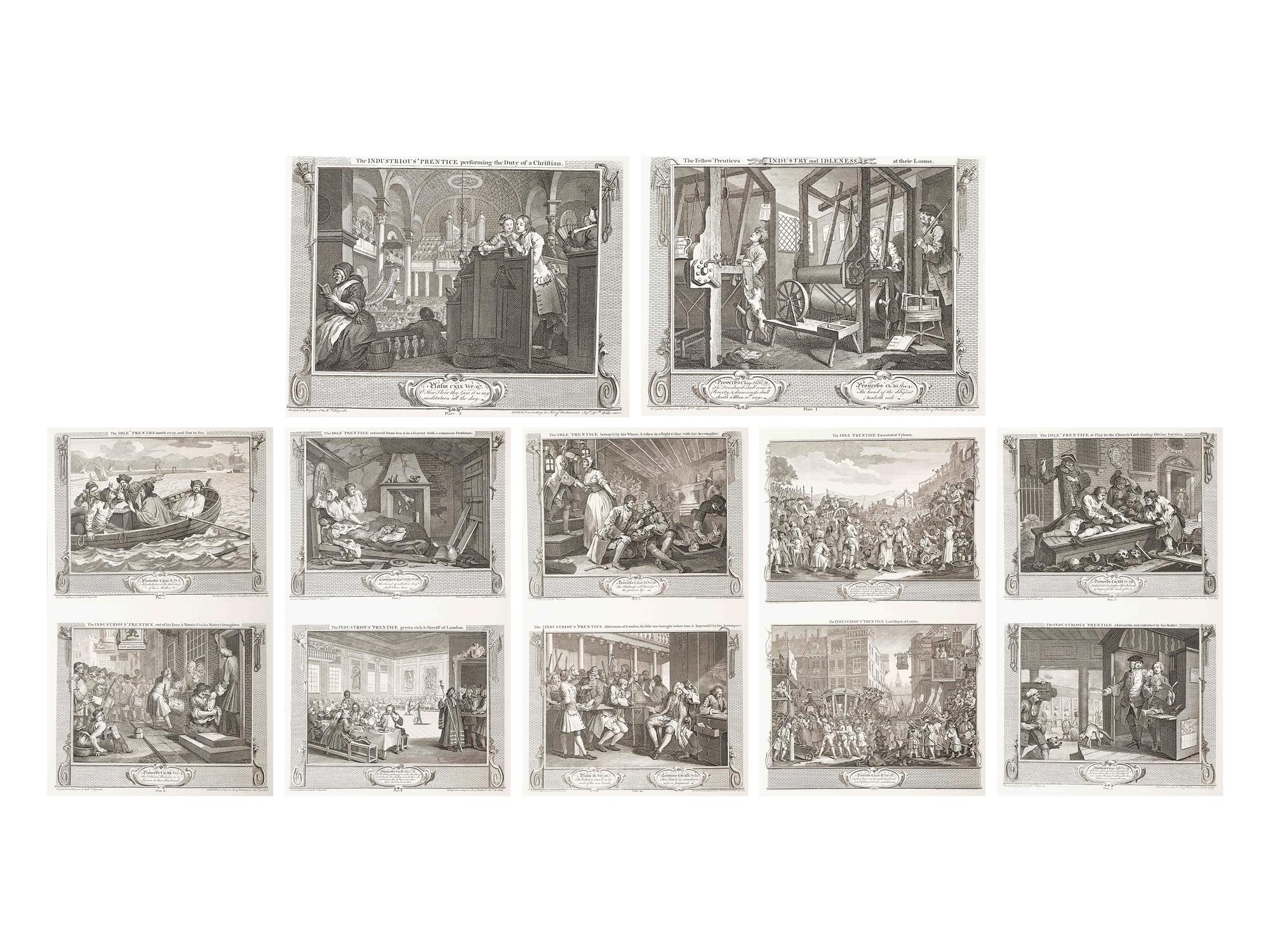 Industry and Idleness (the complete set of 12 prints)
