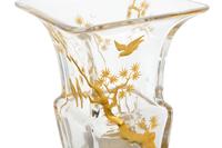 A Gilt Metal Mounted Baccarat Japonisme Glass Vase
