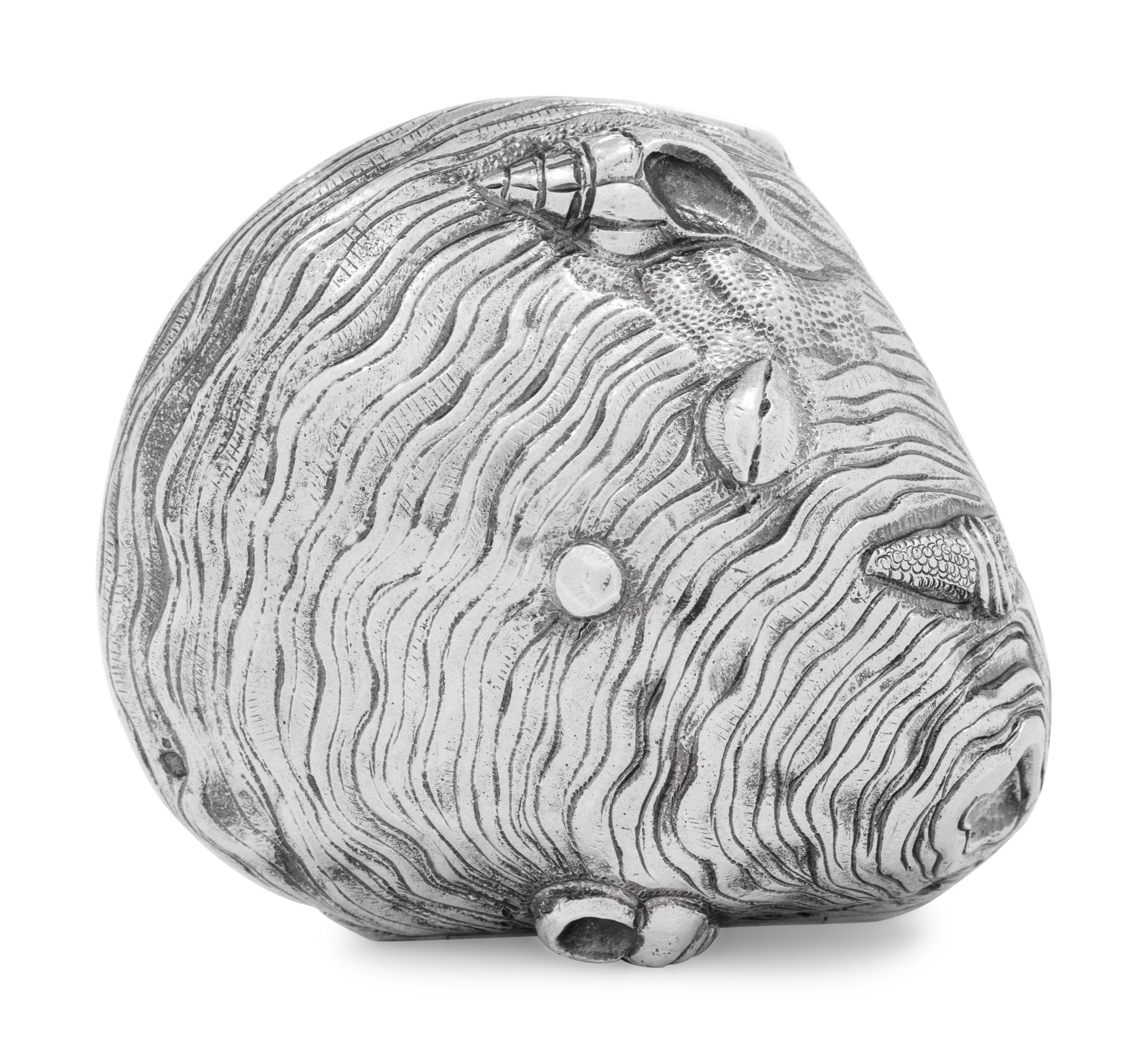 A Portuguese Silver and Silver Gilt Shell-Form Box