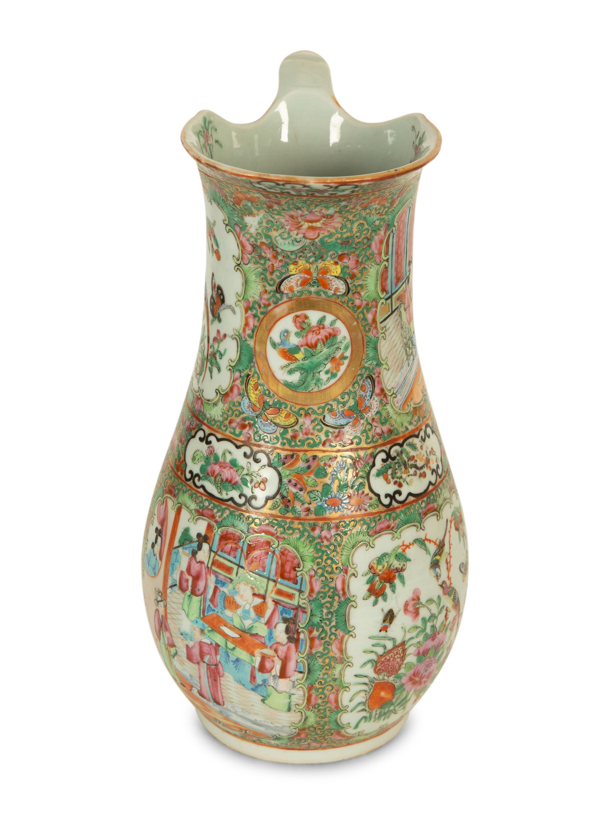 A Chinese Rose Medallion Porcelain Pitcher