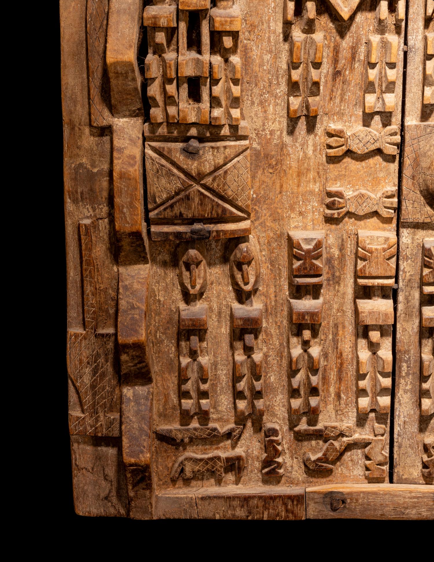 Two Dogon Wood Granary Doors