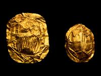 Two Egyptian Gold Scarabs
