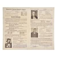 [Wild West] Cassidy, Butch, and the Sundance Kid. Pinkerton's National Detective Agency Wanted Poster for the Wild Bunch