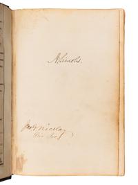 [LINCOLN, Abraham (1809-1865), and others--AUTOGRAPH ALBUM]. An autograph album, c.1860’s, assembling more than 140 signatures and inscriptions by various statesmen, military officers and other prominent figures of the Civil War Era, including three present, past or future Presidents.