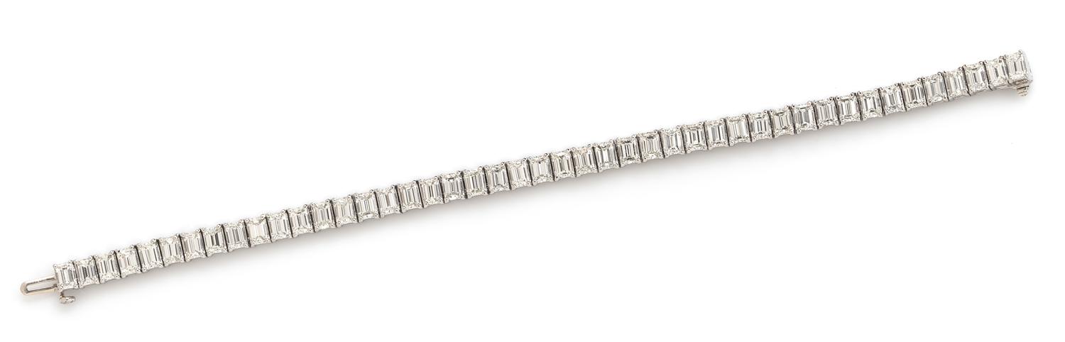 A Platinum and Diamond Line Bracelet, 21.60 dwts.