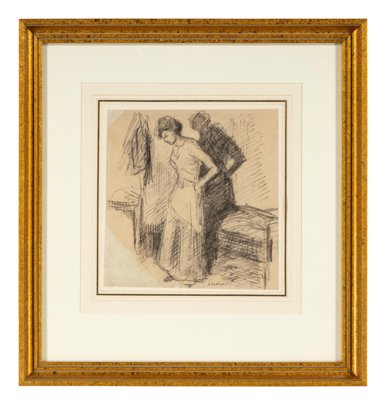 Maximilien Luce (French, 1858-1941) — La Toilette (a double-sided drawing)