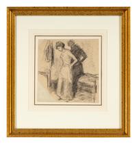 Maximilien Luce (French, 1858-1941) — La Toilette (a double-sided drawing)