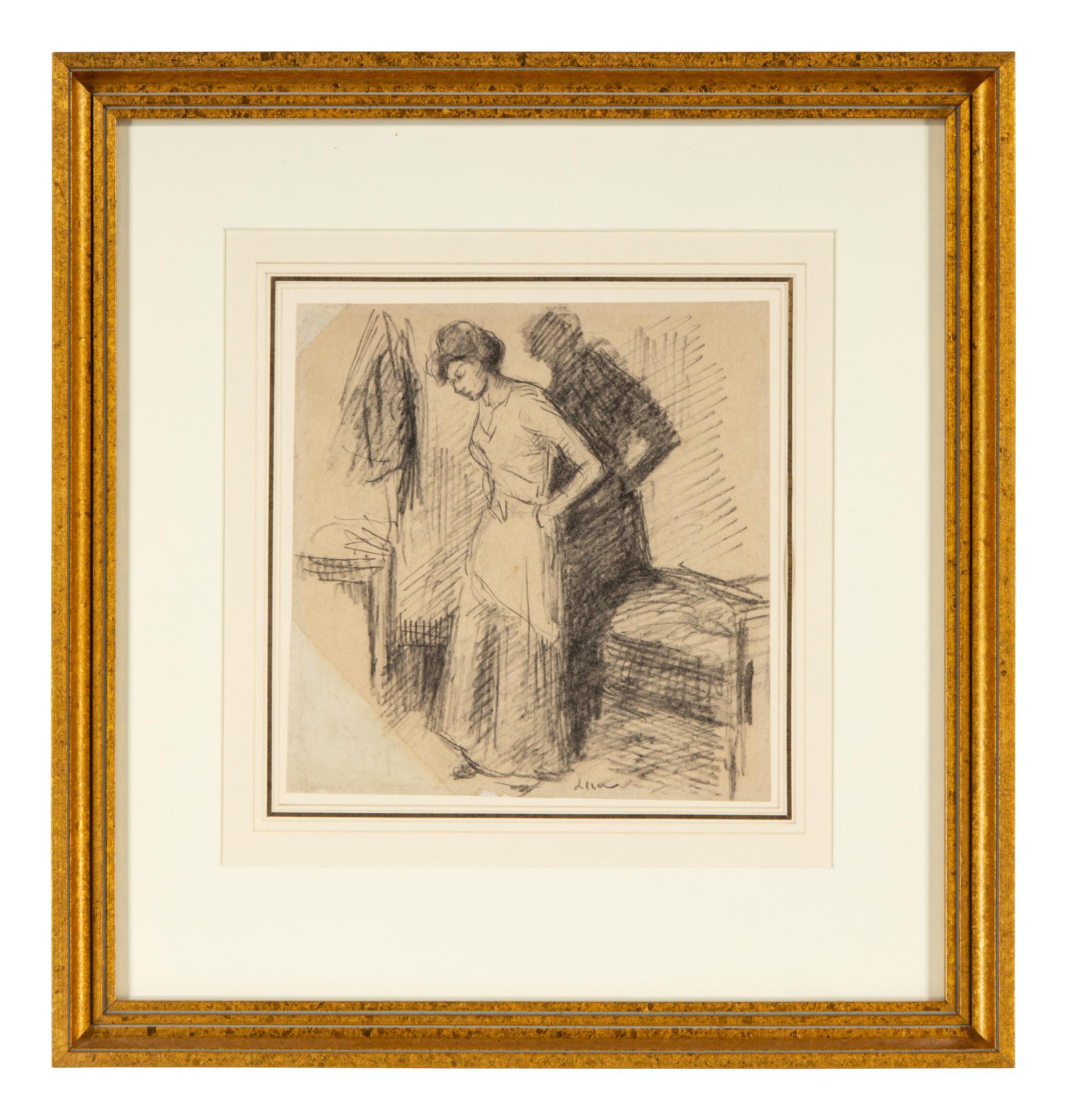 Maximilien Luce (French, 1858-1941) — La Toilette (a double-sided drawing)