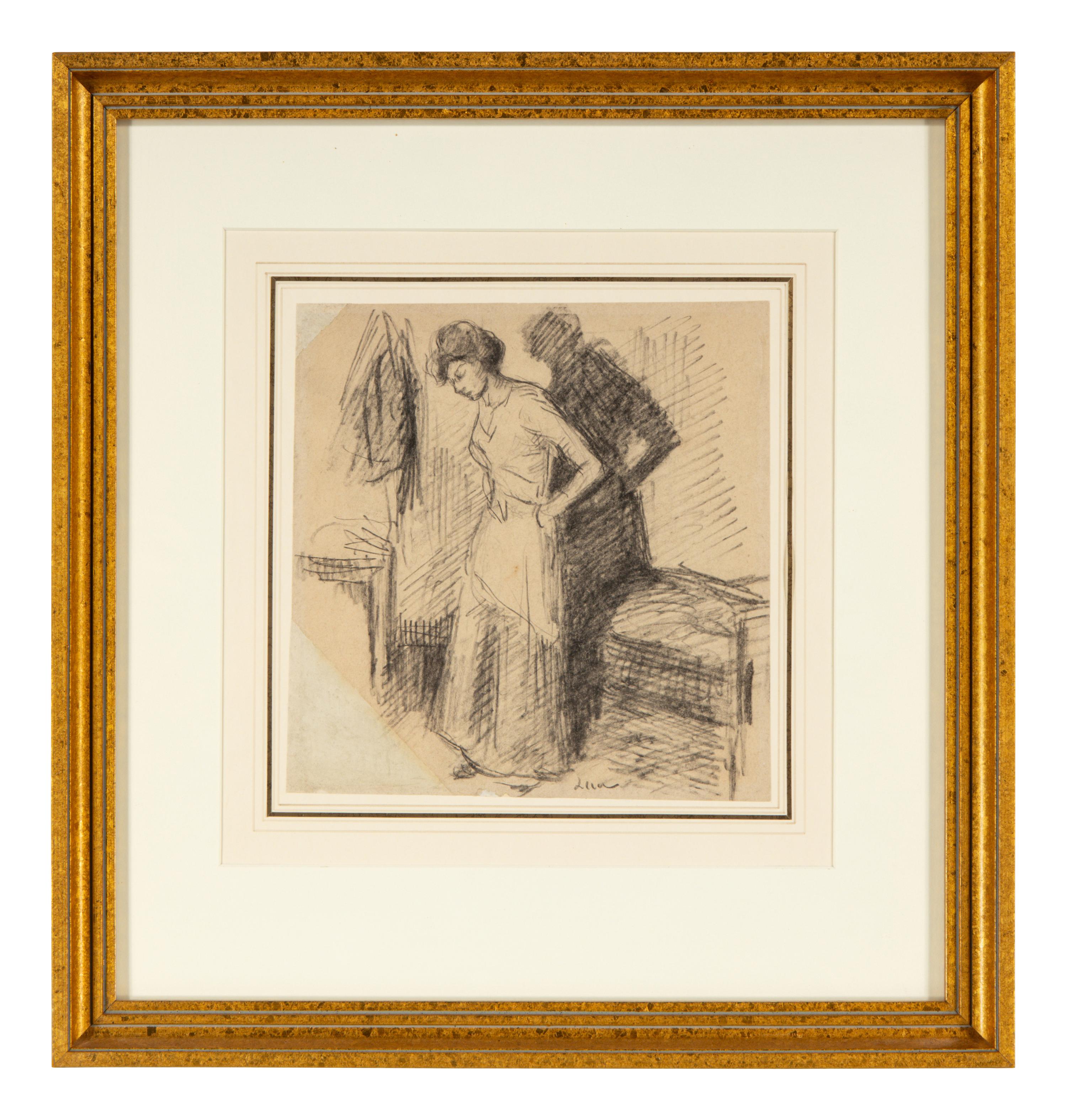 Maximilien Luce (French, 1858-1941) — La Toilette (a double-sided drawing)