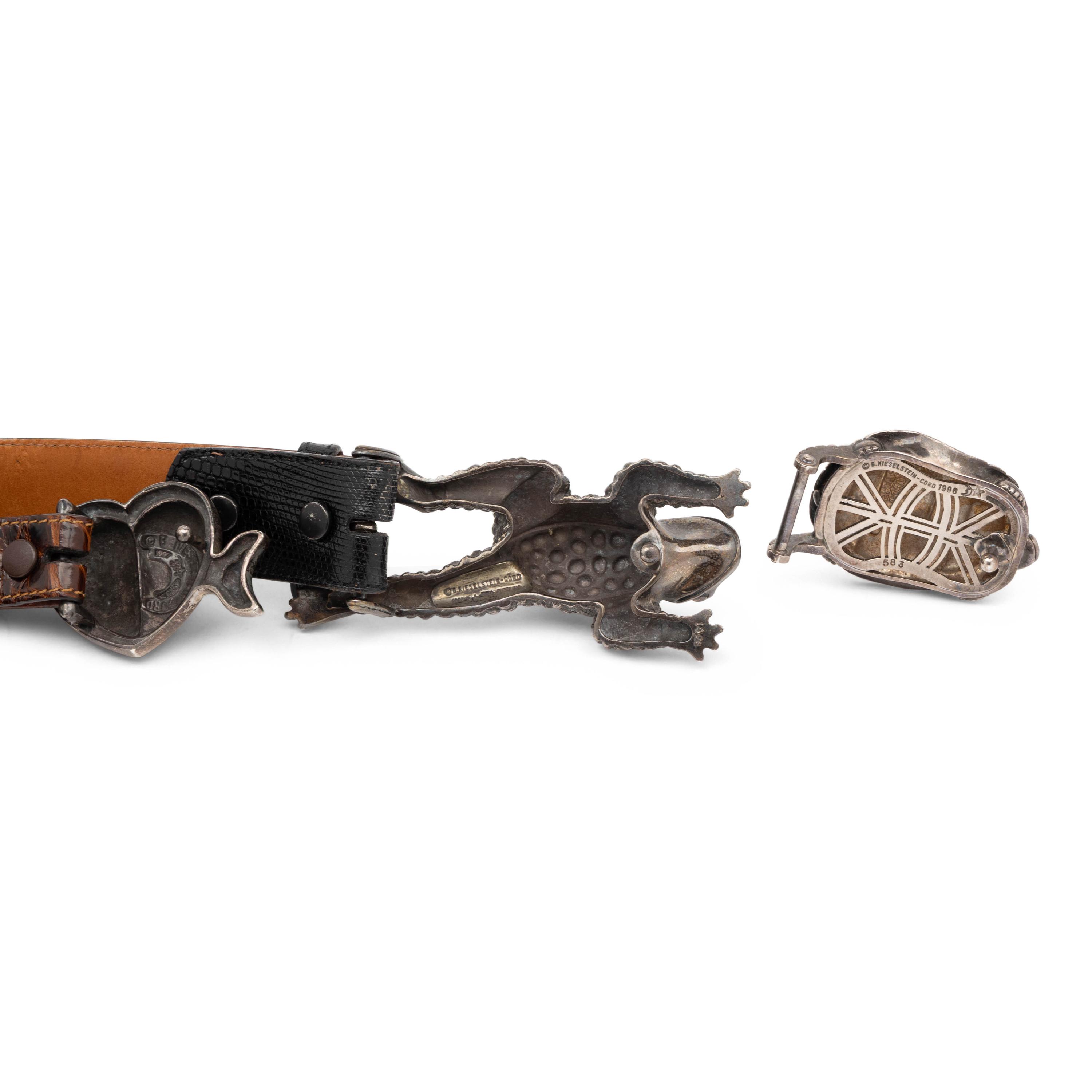Kieselstein-Cord, Two Belts with Sterling Buckles & an Additional Sterling Buckle