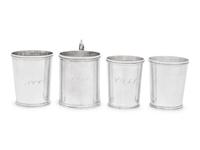 Four American Coin Silver Drinking Articles