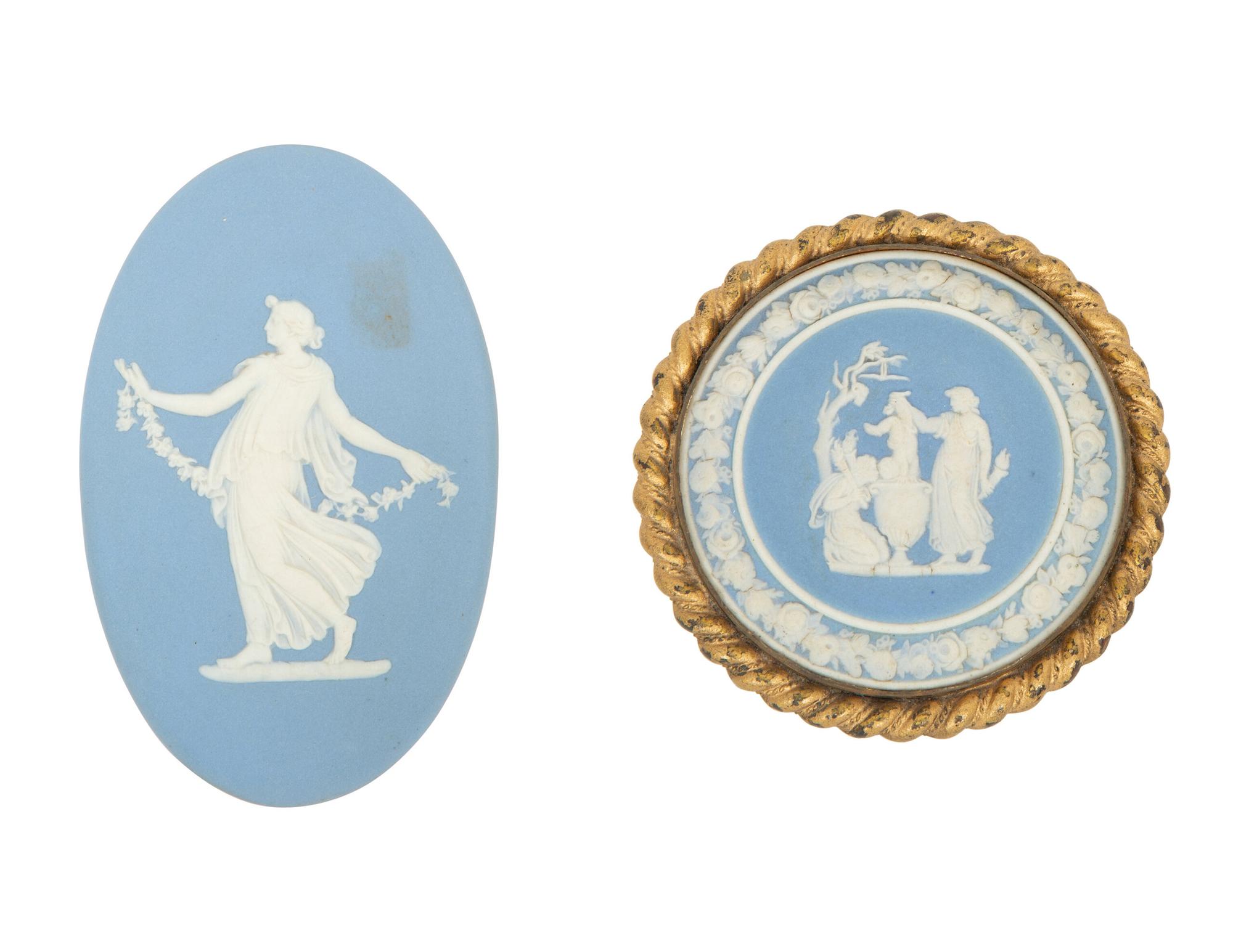 Two Wedgwood Blue Jasperware Items
