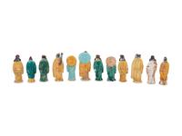 A Group of Chinese Sancai Glazed Pottery Figures