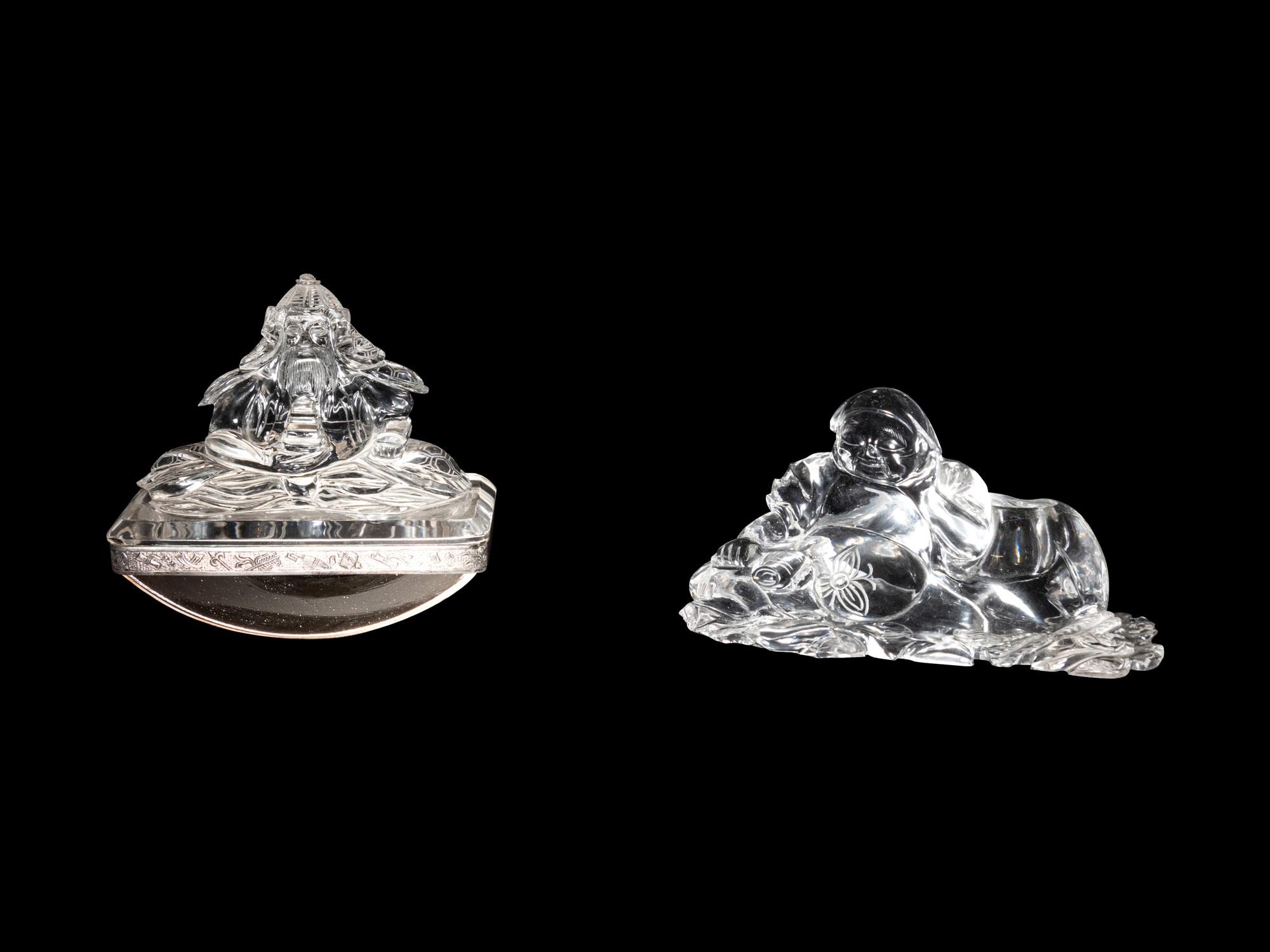 A Silver Mounted Rock Crystal Desk Set