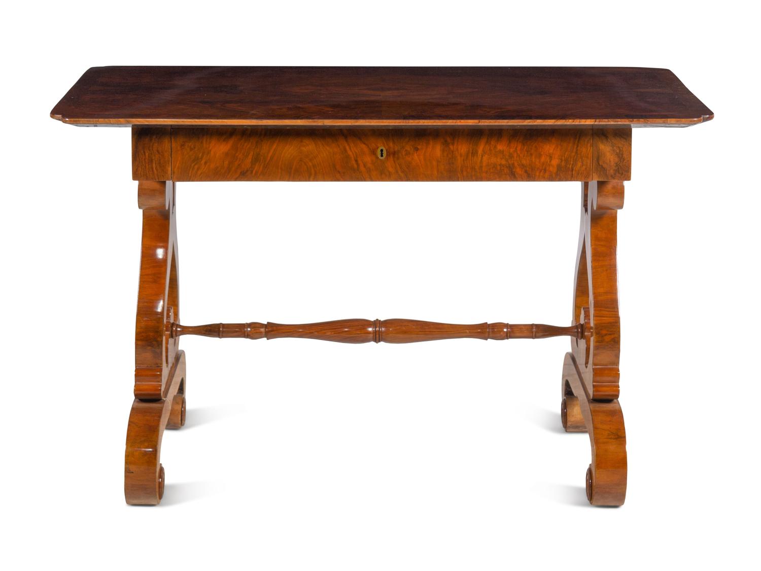 A German or Austrian Walnut Writing Table