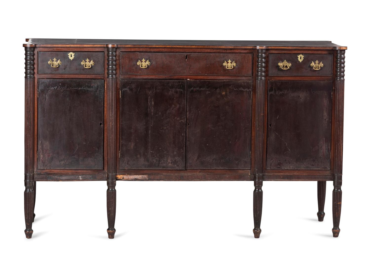 A Late Federal Mahogany Step-Back Sideboard
