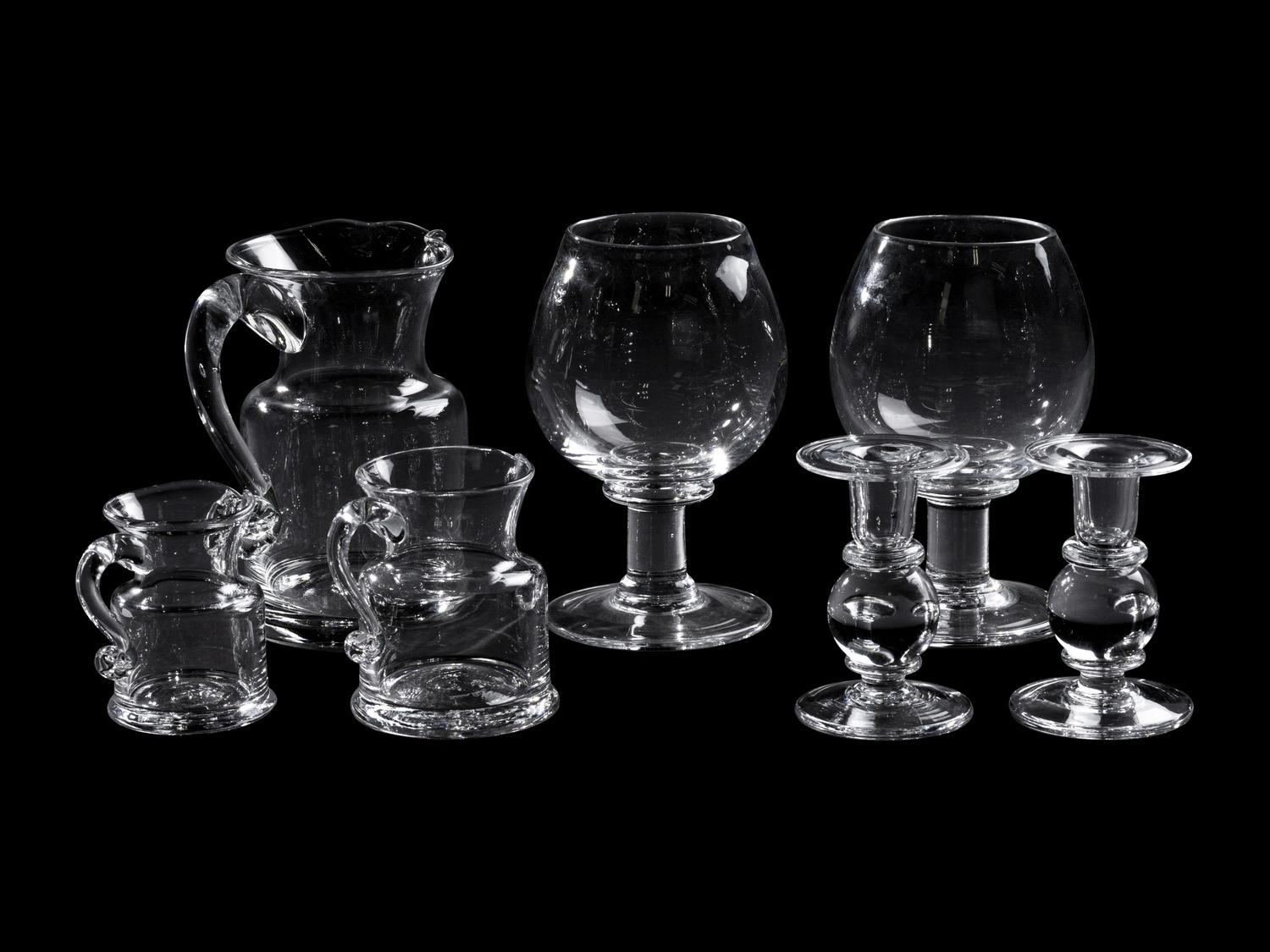 A Group of Simon Pearce Glass Barware