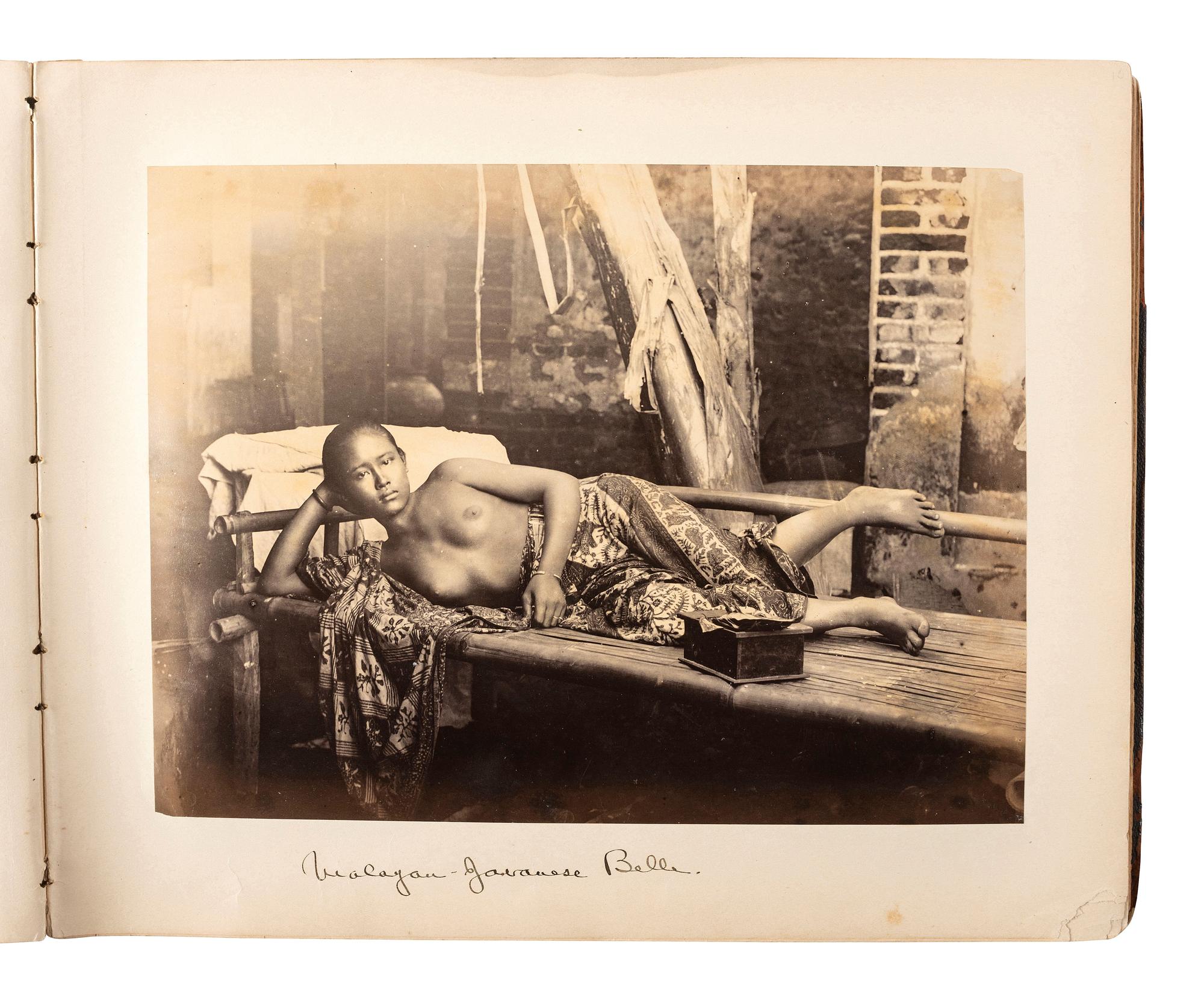 [EARLY PHOTOGRAPHY] -- [INDONESIA]. Album containing photographs of Java [Dutch East Indies]. Ca 1860s.