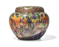A Wedgwood Fairyland Lustreware 'Fairy Slide and White Pagodas' Malfrey Pot