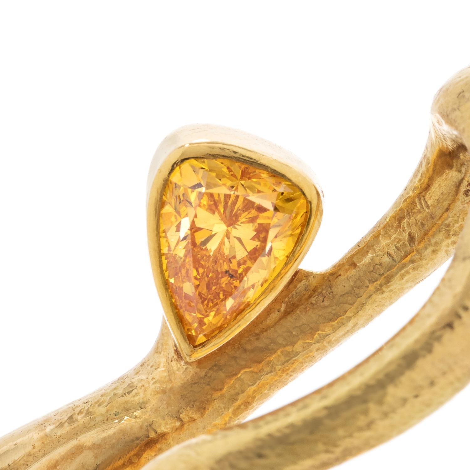 FANCY VIVID YELLOW-ORANGE DIAMOND AND BOULDER OPAL PENDANT