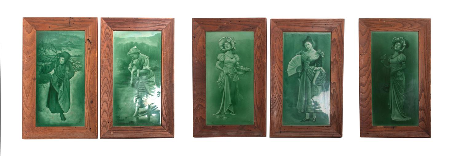 Five Victorian Plaques Height 12 inches.