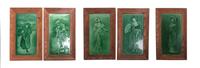 Five Victorian Plaques Height 12 inches.